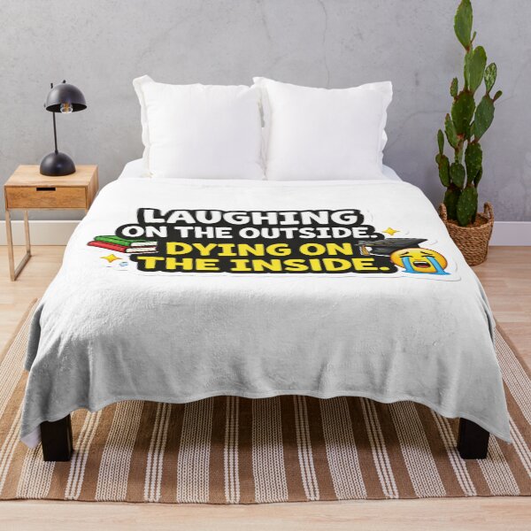 Item preview, Laughing on the Outside Dying on the Inside Funny Student Sticker | Relatable Humor designed and sold by RelateAndTee.