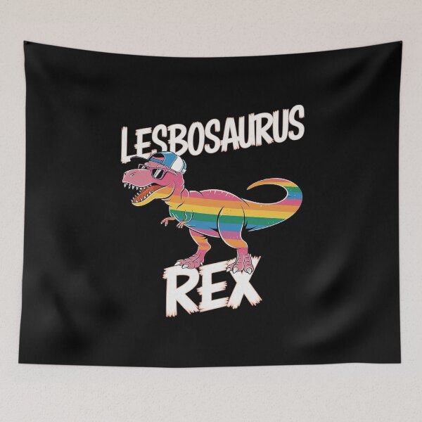 Item preview, Lesbosaurus Rex Dinosaur In Rainbow Flag For Lesbian Pride  designed and sold by AquaKiev.