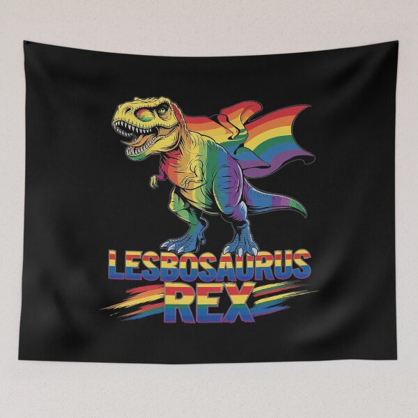 Item preview, Lesbosaurus Rex Dinosaur In Rainbow Flag For Lesbian Pride 1  designed and sold by AquaKiev.