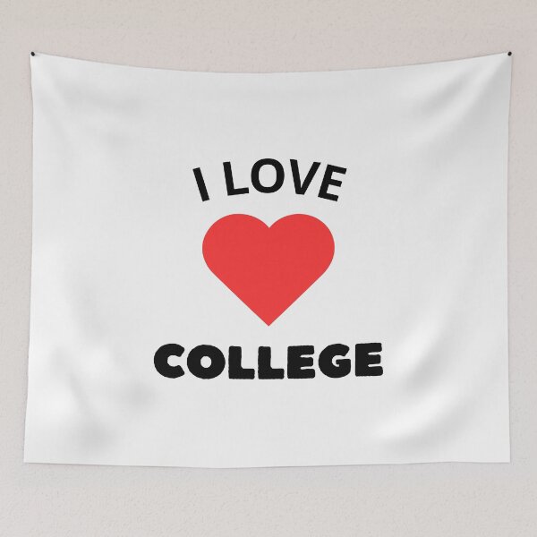 Item preview, I LOVE COLLEGE logo color red designed and sold by Leydson.