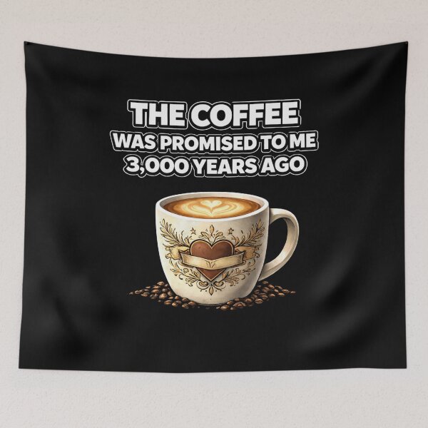 Item preview, The Coffee Was Promised To Me 3,000 Years Ago – Funny Coffee Lover Vintage Mug Design designed and sold by Purdiole-art.