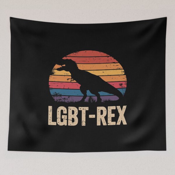 Item preview, LGBT - T-Rex Gay Pride Lesbian Dinosaur Rainbow Sunset  designed and sold by AquaKiev.