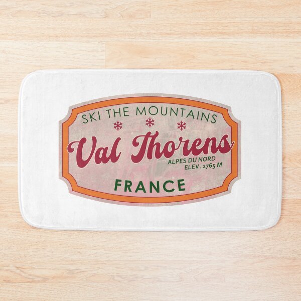 Item preview, Val Thorens, Alpes du Nord, France, textured skiing badge designed and sold by Wanderful-roads.