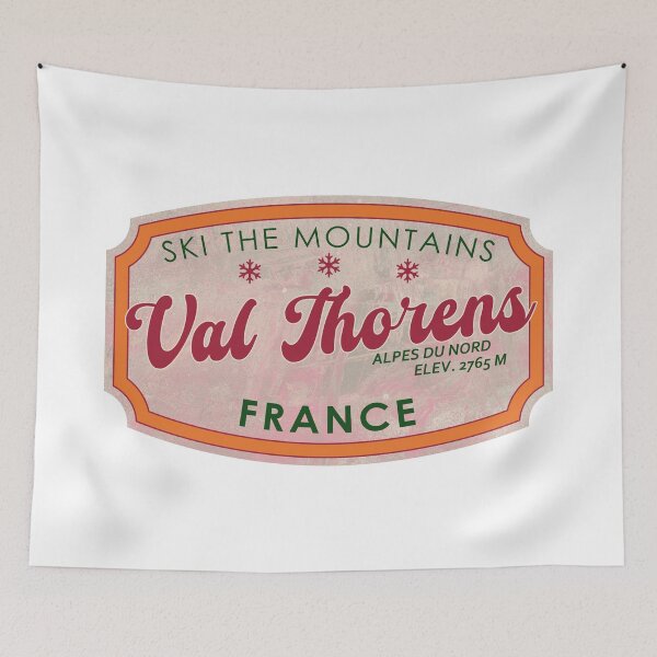 Item preview, Val Thorens, Alpes du Nord, France, textured skiing badge designed and sold by Wanderful-roads.