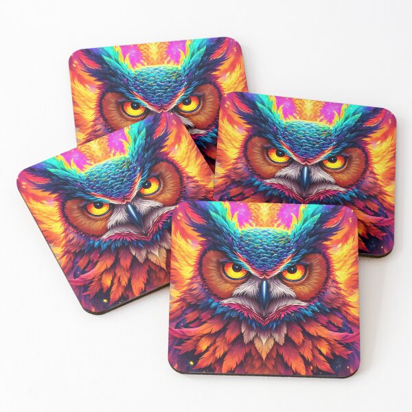 Item preview, Solarflare Owl Sovereign – Fiery Cosmic Guardian designed and sold by Neer arts.