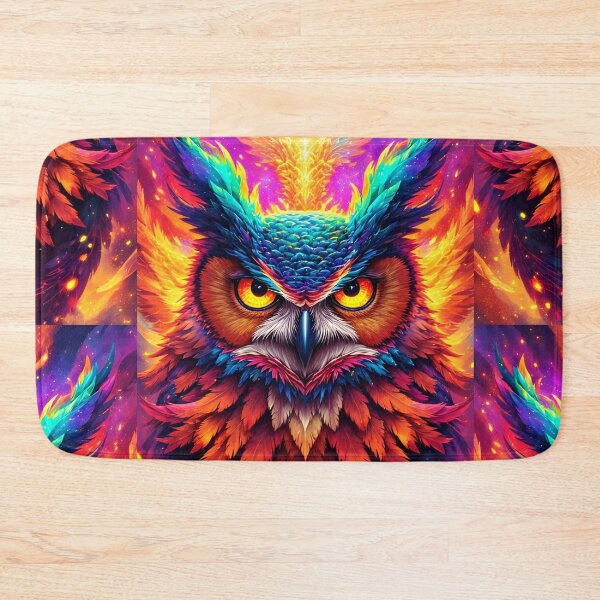 Item preview, Solarflare Owl Sovereign – Fiery Cosmic Guardian designed and sold by Neer arts.