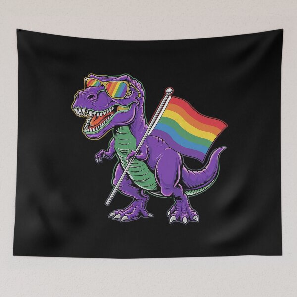 Item preview, LGBT Dino T-Rex LGBT Day Rainbow Flag Gay Pride Month  designed and sold by AquaKiev.