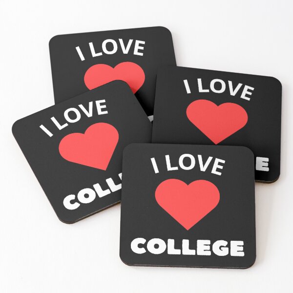 Item preview, I LOVE COLLEGE logo red color, with black background. designed and sold by Leydson.