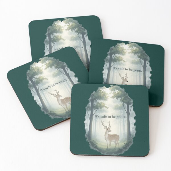 Item preview, It's Safe to Be Kind – Deer in Serene Forest | Calming and Inspiring Illustration designed and sold by soletstudio.