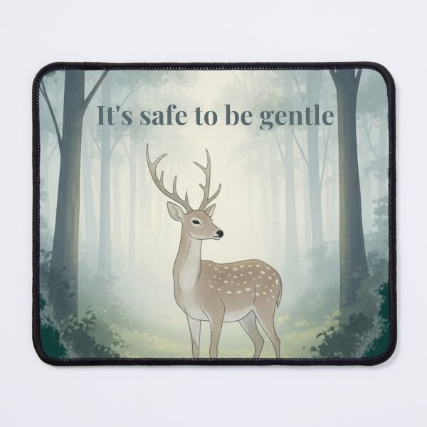 Item preview, It's Safe to Be Kind – Deer in Serene Forest | Calming and Inspiring Illustration designed and sold by soletstudio.