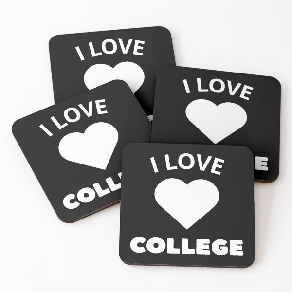 Item preview, I LOVE COLLEGE logo color white designed and sold by Leydson.