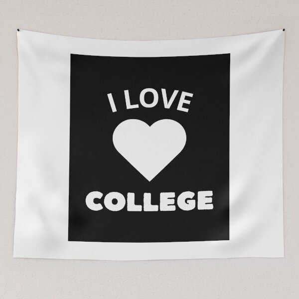Item preview, I LOVE COLLEGE logo color white designed and sold by Leydson.