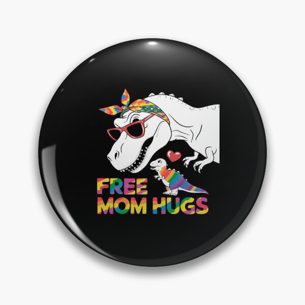 Item preview, LGBT Free Mom Hugs Dinosaur Rex Mamasaurus Ally Rainbow Flag  designed and sold by AquaKiev.