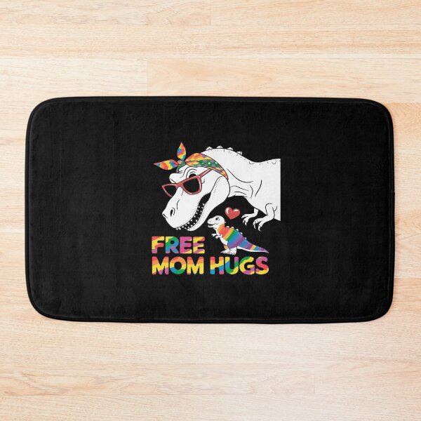 Item preview, LGBT Free Mom Hugs Dinosaur Rex Mamasaurus Ally Rainbow Flag  designed and sold by AquaKiev.