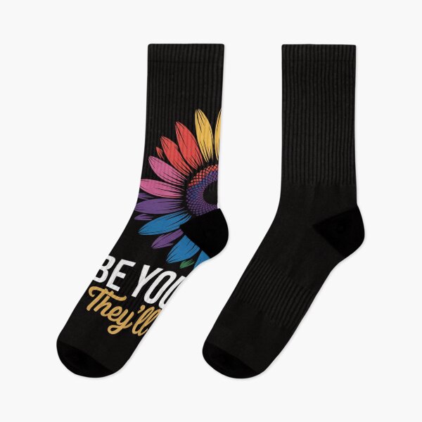 Item preview, Be Yourself They'll Adjust LGBTQ Gay Pride Rainbow Flag designed and sold by DarioRosales.