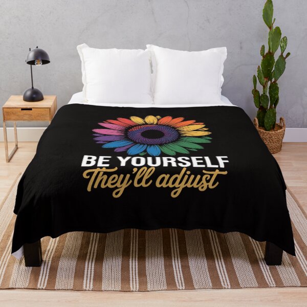 Item preview, Be Yourself They'll Adjust LGBTQ Gay Pride Rainbow Flag designed and sold by DarioRosales.