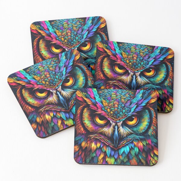 Item preview, Chromatic Cosmic Owl Oracle – Psychedelic Wisdom Owl designed and sold by Neer arts.