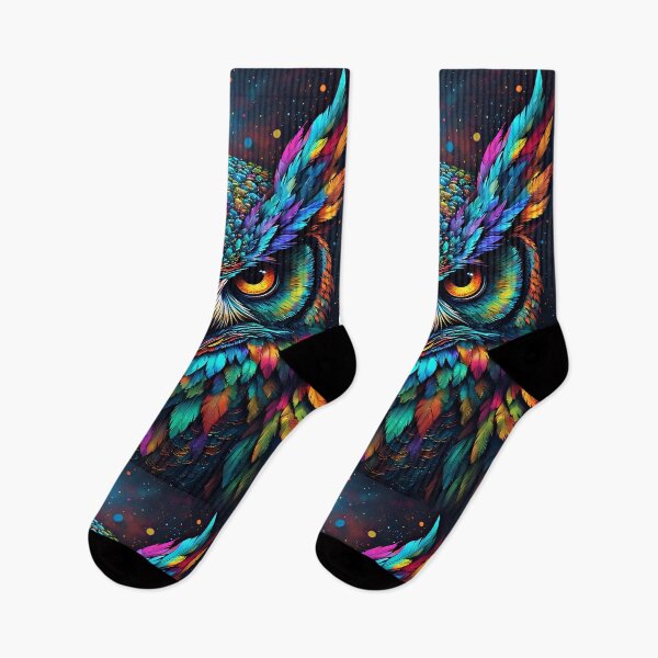 Item preview, Chromatic Cosmic Owl Oracle – Psychedelic Wisdom Owl designed and sold by Neer arts.
