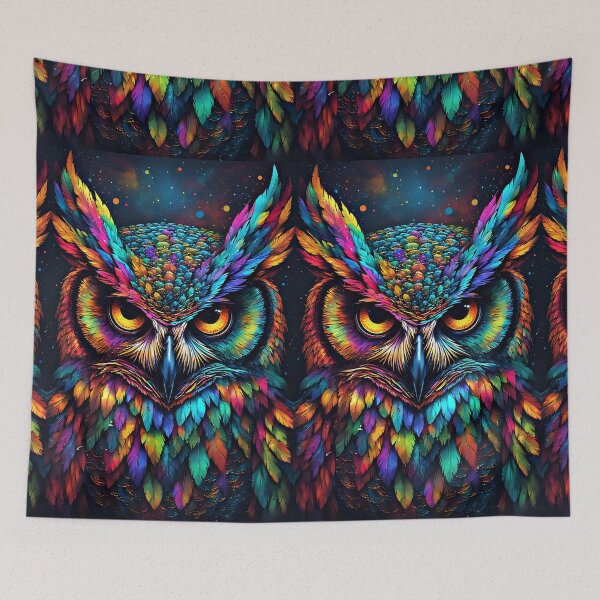 Item preview, Chromatic Cosmic Owl Oracle – Psychedelic Wisdom Owl designed and sold by Neer arts.