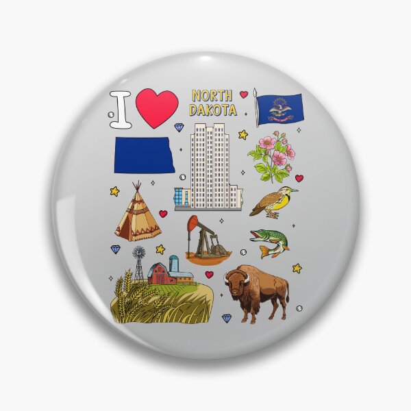 Item preview, North Dakota State Pride, Icons & Landmarks Illustrated Pattern designed and sold by mashmosh.