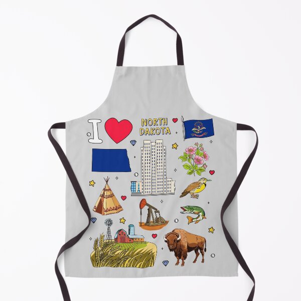 Item preview, North Dakota State Pride, Icons & Landmarks Illustrated Pattern designed and sold by mashmosh.