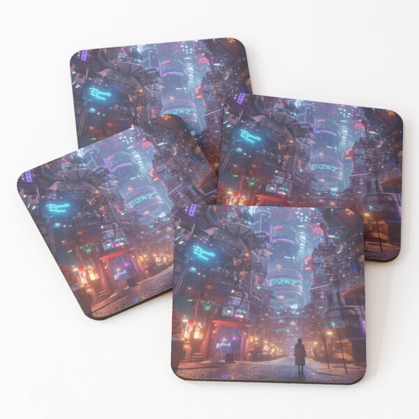 Item preview, Dystopian Cyberpunk Street & Red Moon designed and sold by IdeaSmith.
