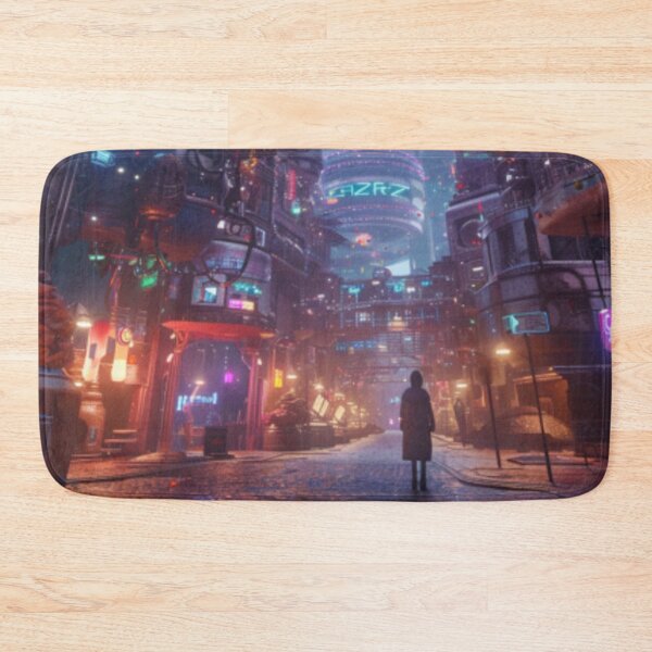 Item preview, Dystopian Cyberpunk Street & Red Moon designed and sold by IdeaSmith.