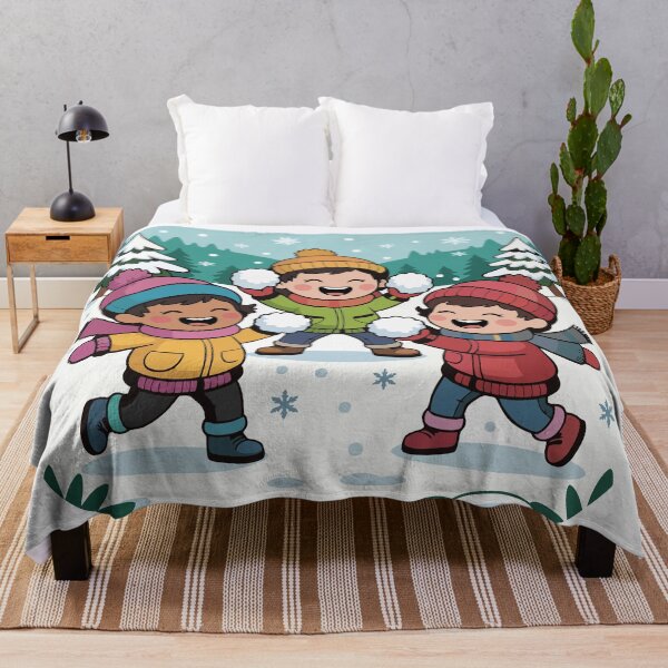Item preview, Children are throwing themselves into the snow designed and sold by desinganddecor.