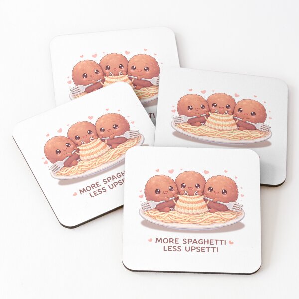 Item preview, More Spaghetti Less Upsetti | Cute Knitting Meatballs Kawaii Art designed and sold by HeavenStyleArt.