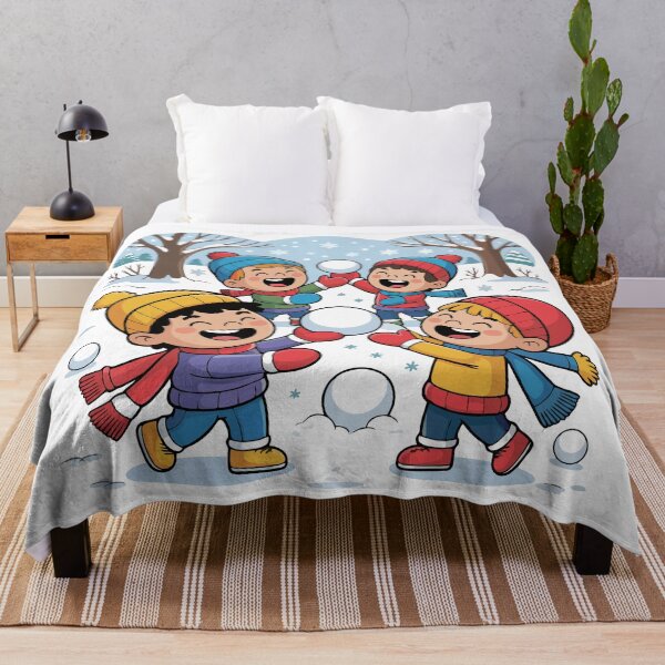Item preview, Children are throwing themselves into the snow designed and sold by desinganddecor.