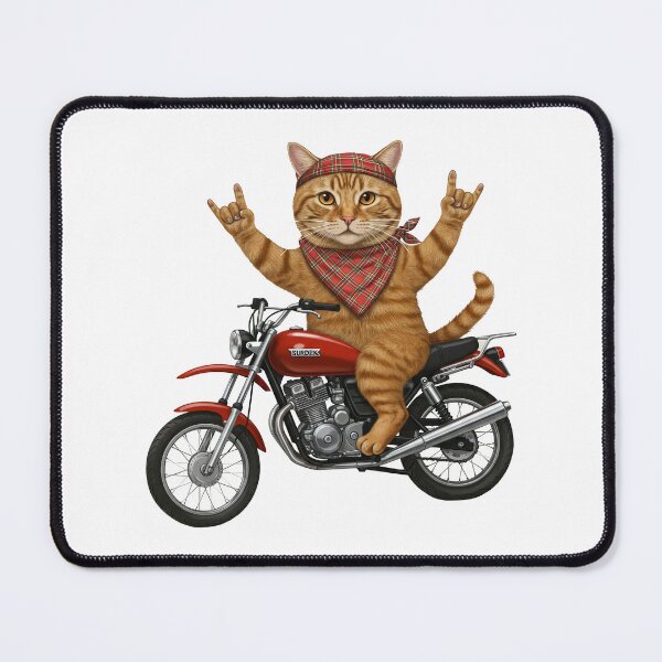 Item preview, Cool Ginger Cat Riding Motorcycle Rock and Roll designed and sold by TeeARTHY.