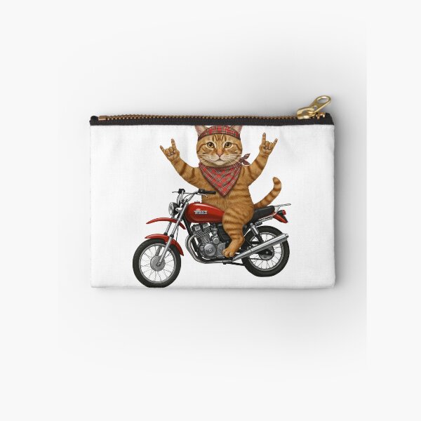 Item preview, Cool Ginger Cat Riding Motorcycle Rock and Roll designed and sold by TeeARTHY.