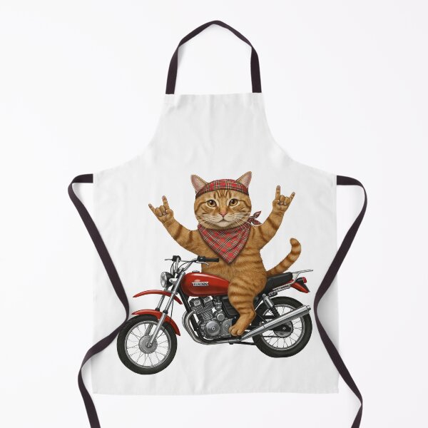 Item preview, Cool Ginger Cat Riding Motorcycle Rock and Roll designed and sold by TeeARTHY.
