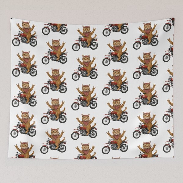 Item preview, Cool Ginger Cat Riding Motorcycle Rock and Roll designed and sold by TeeARTHY.