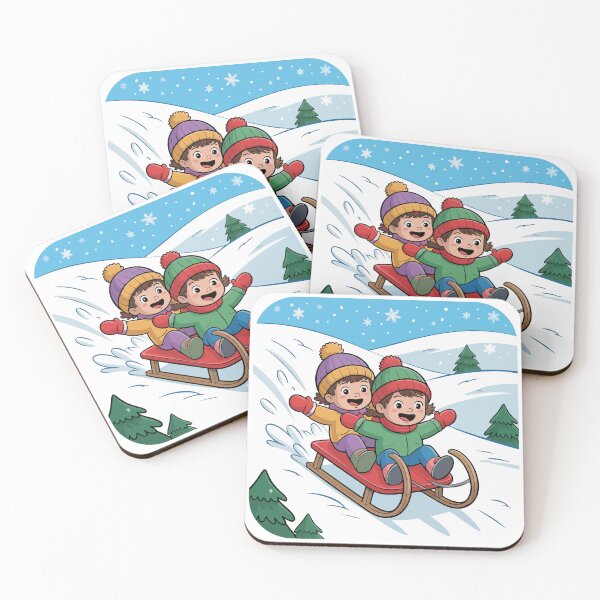 Item preview, Children sledding designed and sold by desinganddecor.