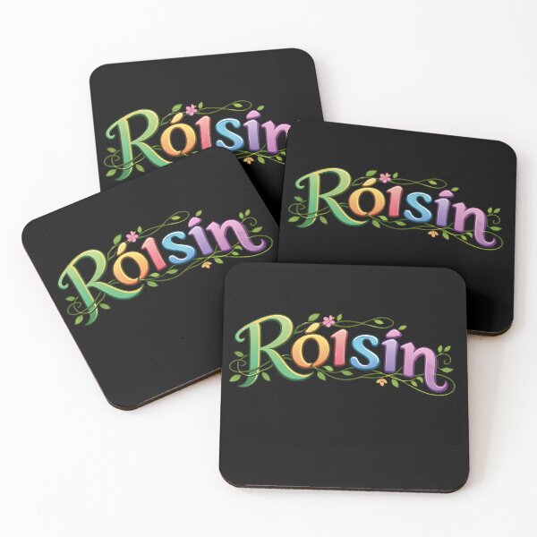 Item preview, Róisín Colourful Irish Name Design | Gaelic Script with Floral Vines designed and sold by bazstees54.
