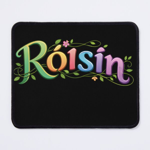 Item preview, Róisín Colourful Irish Name Design | Gaelic Script with Floral Vines designed and sold by bazstees54.