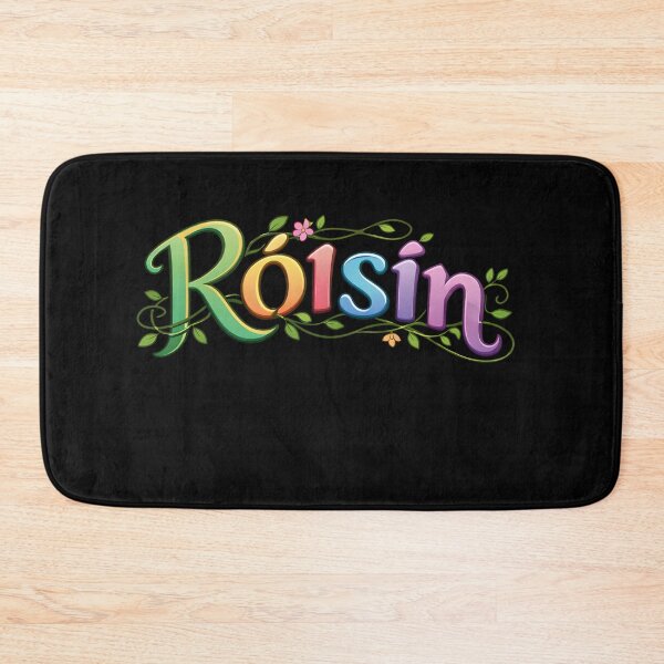 Item preview, Róisín Colourful Irish Name Design | Gaelic Script with Floral Vines designed and sold by bazstees54.