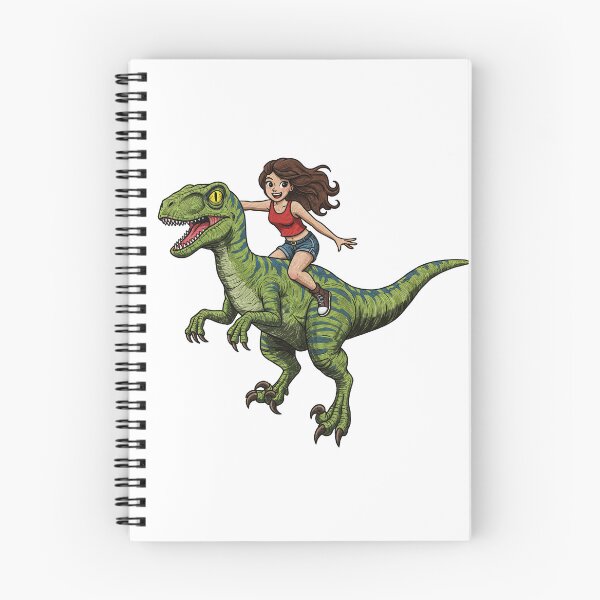 Item preview, Brave Girl Riding a Velociraptor Dinosaur designed and sold by TeeARTHY.