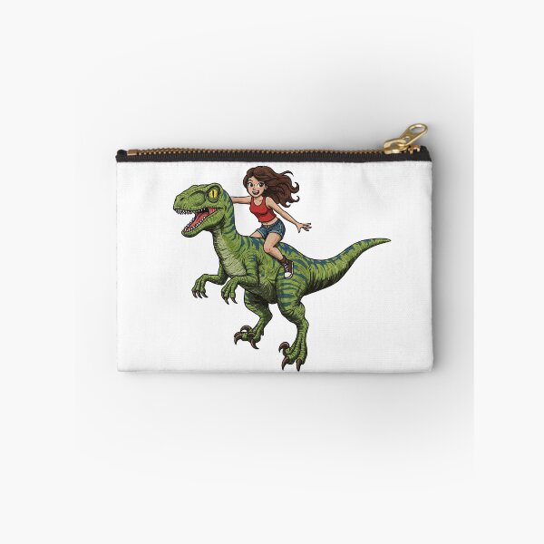 Item preview, Brave Girl Riding a Velociraptor Dinosaur designed and sold by TeeARTHY.