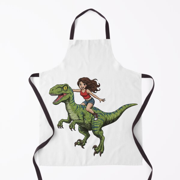 Item preview, Brave Girl Riding a Velociraptor Dinosaur designed and sold by TeeARTHY.