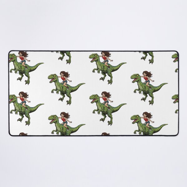 Item preview, Brave Girl Riding a Velociraptor Dinosaur designed and sold by TeeARTHY.