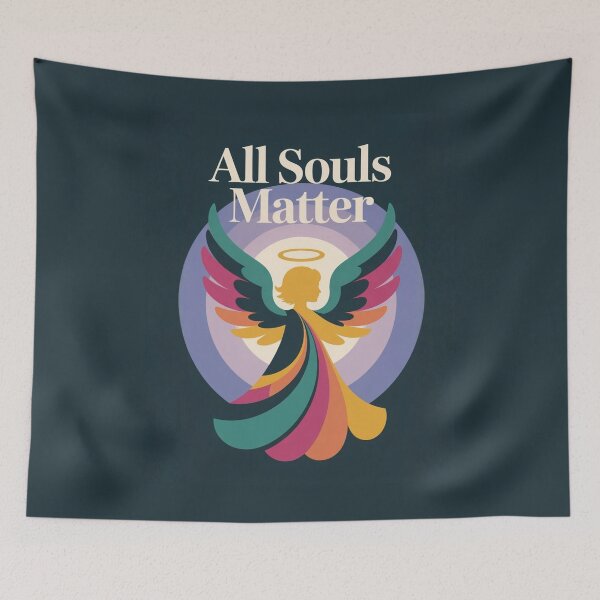 Item preview, All Souls Matter – Vibrant Angel Wings Design with Spiritual Message and Halo designed and sold by GFamilyC.