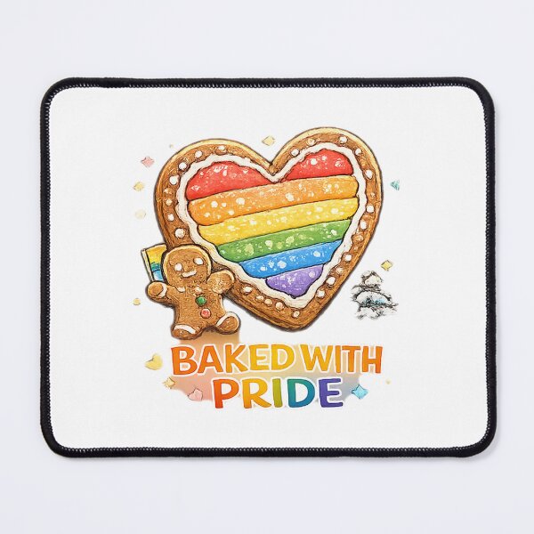 Item preview, Baked With Pride – Rainbow Heart Gingerbread (LGBTQ Pride Cookie) designed and sold by Elando1212.