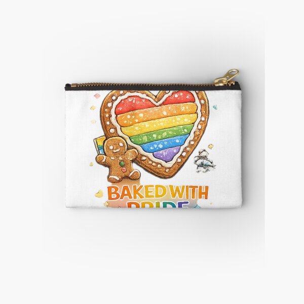 Item preview, Baked With Pride – Rainbow Heart Gingerbread (LGBTQ Pride Cookie) designed and sold by Elando1212.