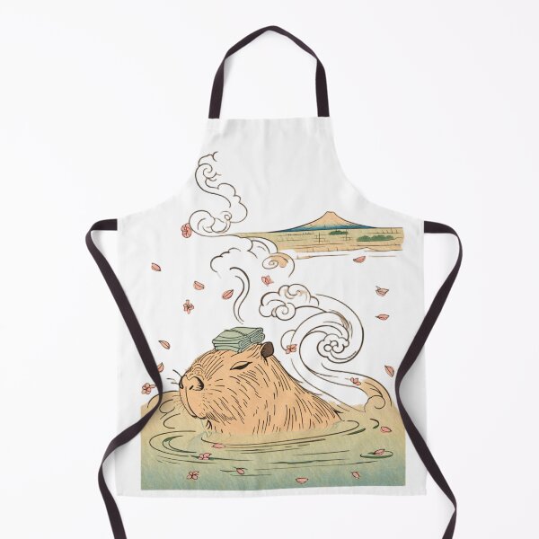 Item preview, Zen Capybara - Relaxing Onsen Japanese Ukiyo-e Art designed and sold by UkiyoPets.