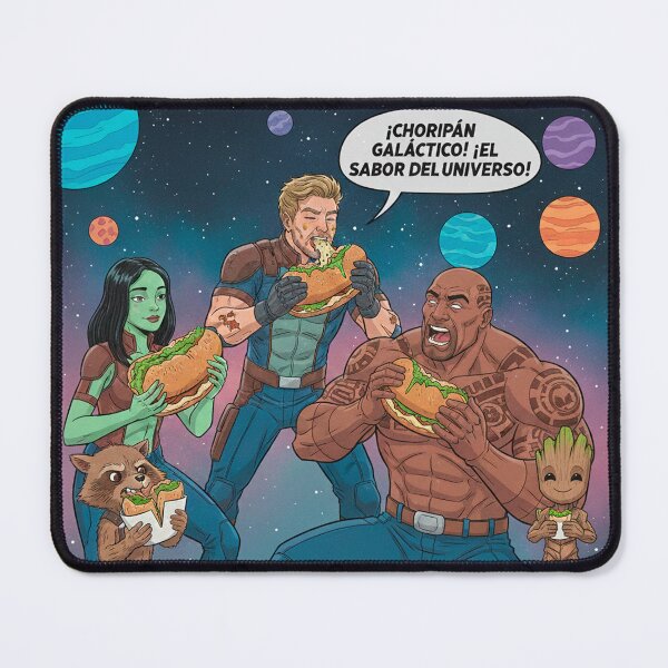 Item preview, Guardians of the Galaxy Eating Argentine Choripan in Space designed and sold by DUSTINWORLDS.