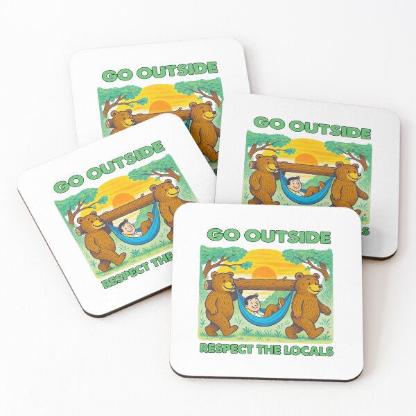 Item preview, Go Outside Respect The Locals Funny Bear Hammock designed and sold by TeeARTHY.