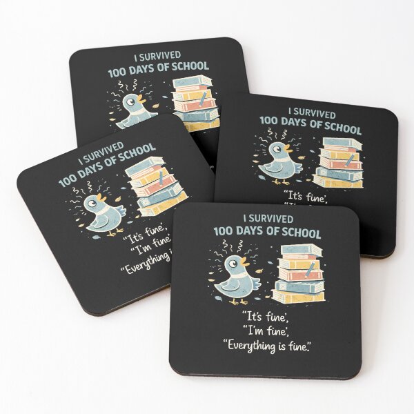 Item preview, I Survived 100 Days Of School Everything Is Fine Teacher Humor designed and sold by SofenArt.