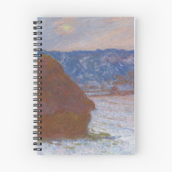 Item preview, Stack of Wheat Snow Effect Overcast Day by Claude Monet: Winter Impressionist Poster designed and sold by artofuniverse.